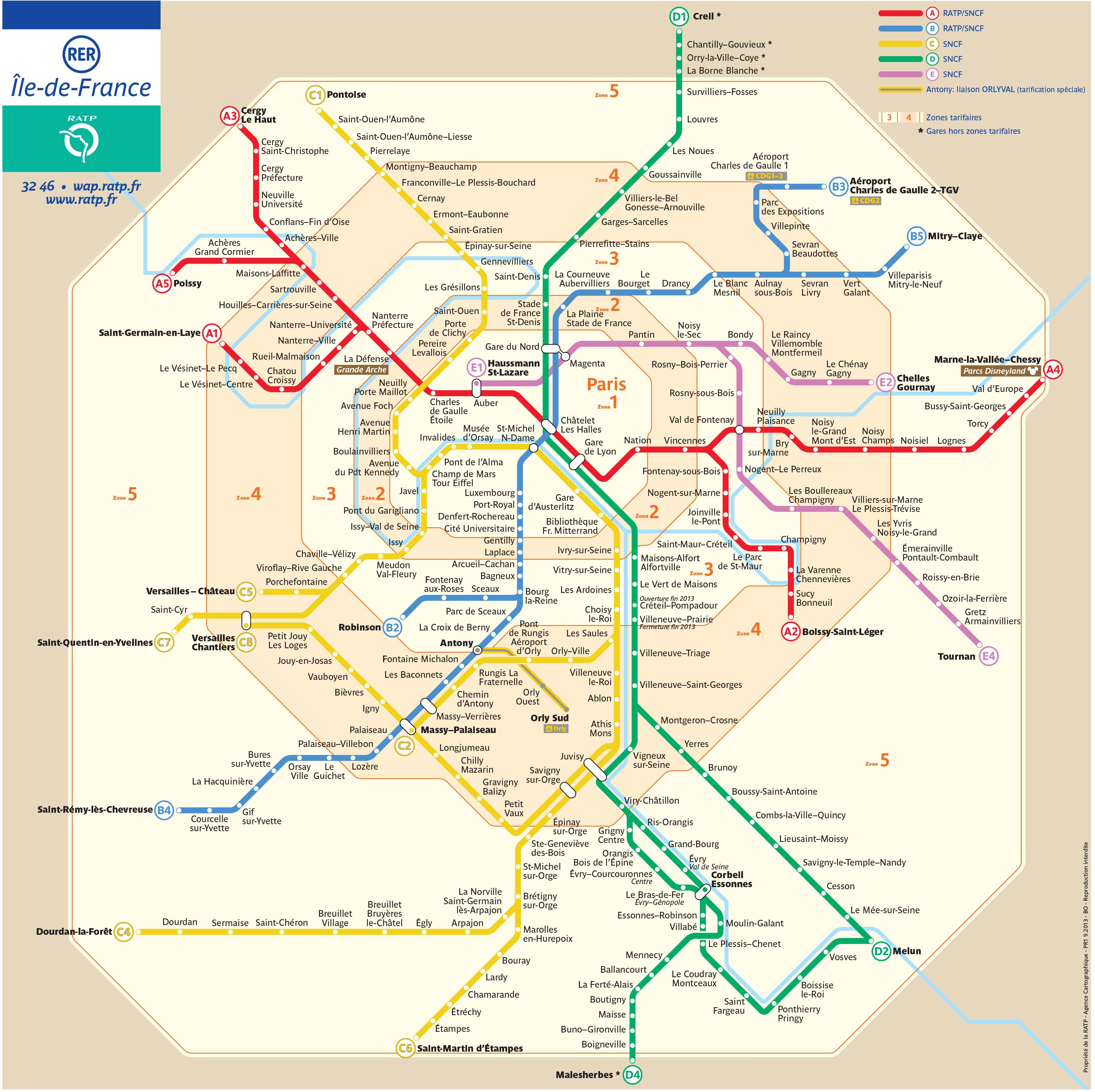 Plan RER Paris