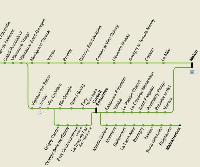 Plan Orangis Bois de l'Epine sur le RER D